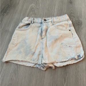 Zara Girls Distressed Washed Denim Shorts Size 9-10